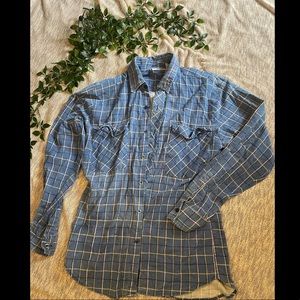 Vintage Repage Blue Plaid Flannel